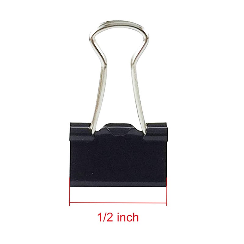 COMOK 1/2 Inches Mini Binder Clips, 12 per Pack, 12 Pack for Office Work, Archive Work, Document Organizing, Black, Medium - Image 2